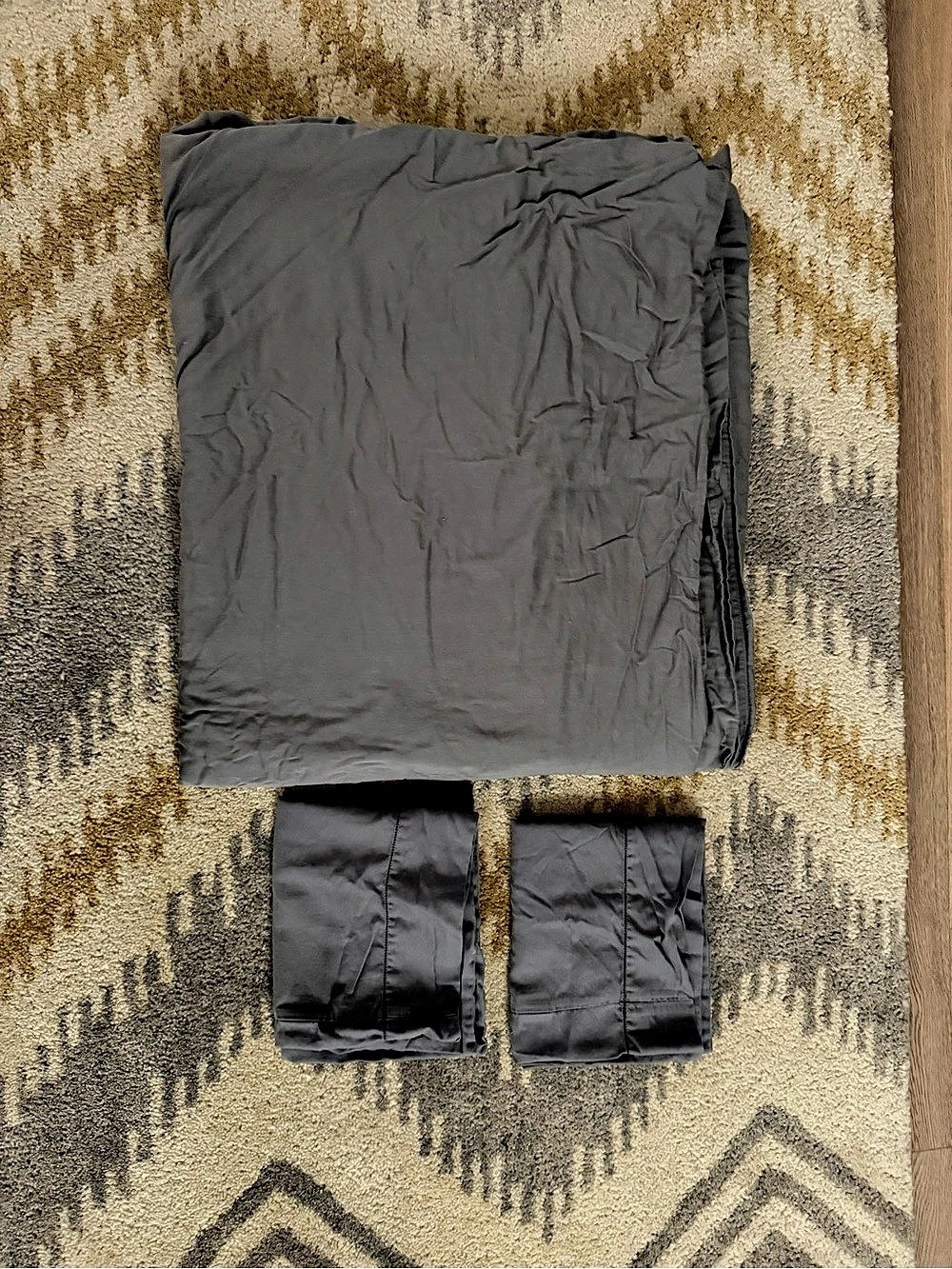 Frette Monza King Duvet Cover With 2 Standard Pillow Cases - Gray